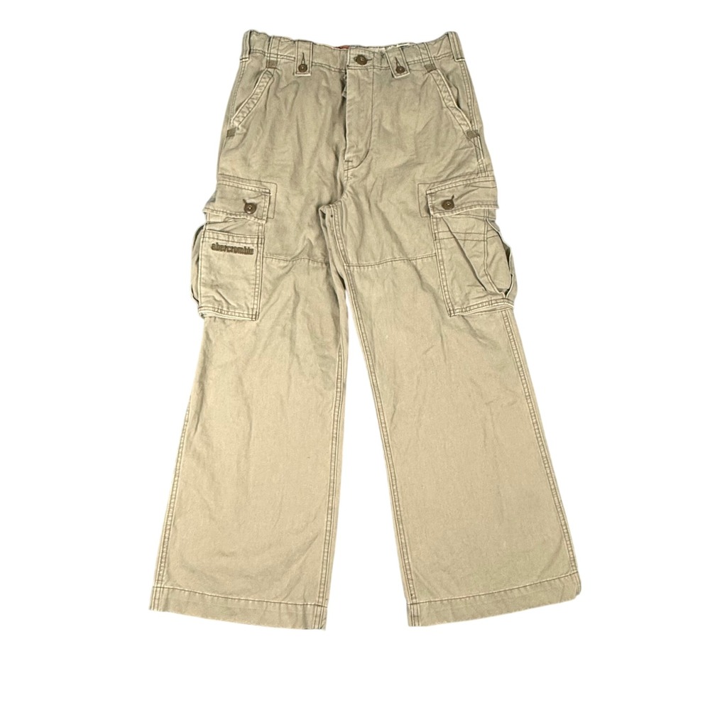 Abercrombie Boys Khaki Woodsfall Cargo Pants Size 16 NWT Y2K Baggy Skater